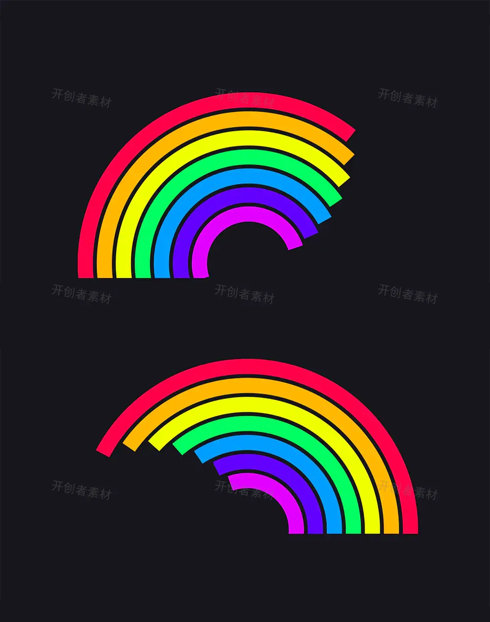 CSS3半圆形七彩虹加载进度动画特效